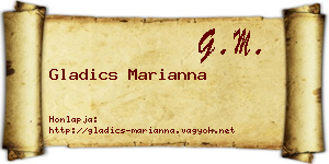Gladics Marianna névjegykártya